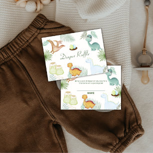 Rawr Vulkan Dinosaur Windel Raffle Baby Shower  Begleitkarte