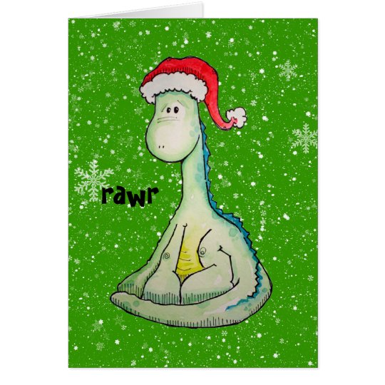 RAWR! Weihnachtsdinosaurier Karte