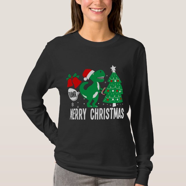 Rawre Christmas Baby Dinosaur Lover Xmas Trex T-Shirt (Vorderseite)