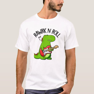 Rawrk and Roll Funny Rocker Dinosaur Pub T-Shirt