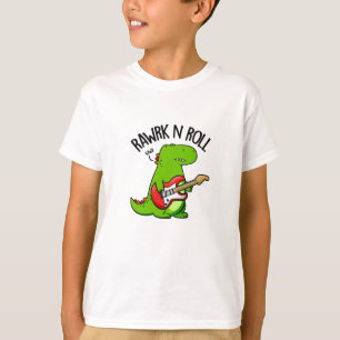 Rawrk and Roll Funny Rocker Dinosaur Pub T-Shirt