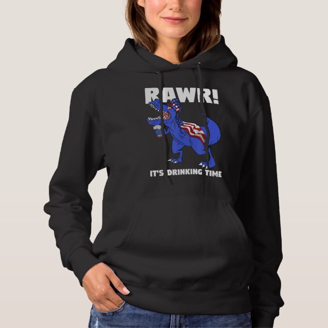 Rawr's Drinking Time Rex Dinosaurier Hoodie (Vorderseite)