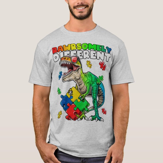 Rawrsomely different dinosaur autism awareness top (Vorderseite)