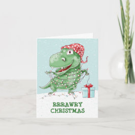Rawry Christmas Albern Dinosaur Holiday Karte