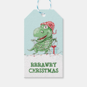 Rawry Christmas Albern Dinosaur Weihnachten Geschenkanhänger