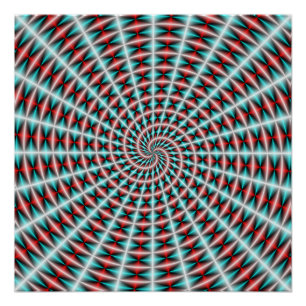 Ray and Spiral Weave in Blau und Rot Poster