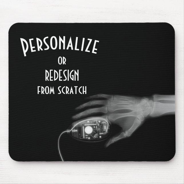 Ray Hand & Computer Maus - B&W Mousepad (Vorne)