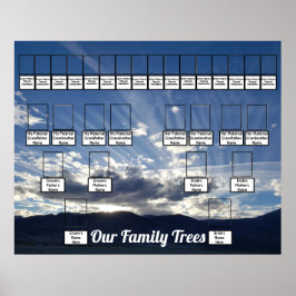 Ray-like Clouds Foto Two Family Trees Poster