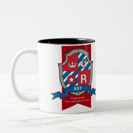 Ray Name bedeutet Buchstabe R Vogelblau Zweifarbige Tasse