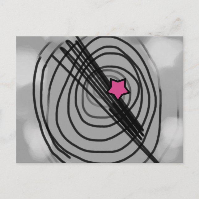 Ray-o-gram Postcard with Pink Star Postkarte (Vorderseite)