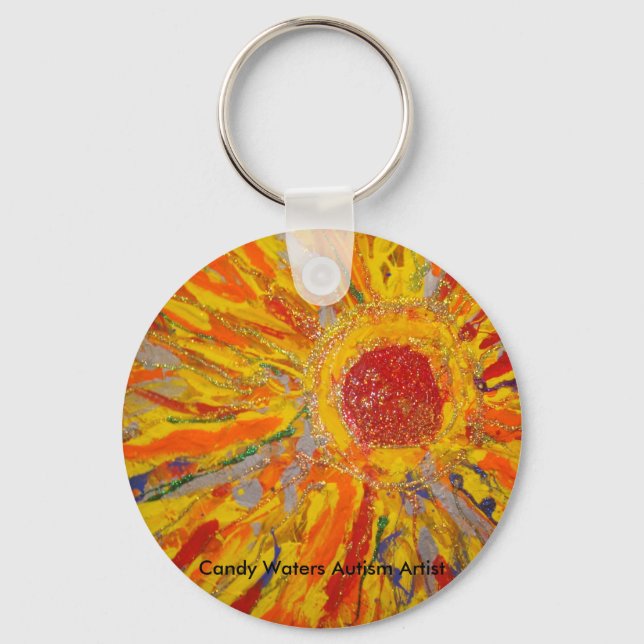 "Ray of Hope" von Candy Waters Autism Artist Schlüsselanhänger (Vorderseite)