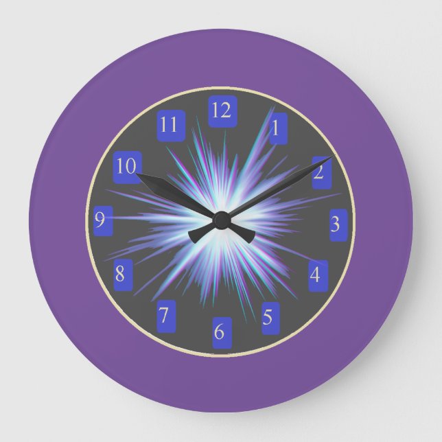 Ray of Light Wall Clock, 10,75" quadratisch Große Wanduhr (Vorderseite)