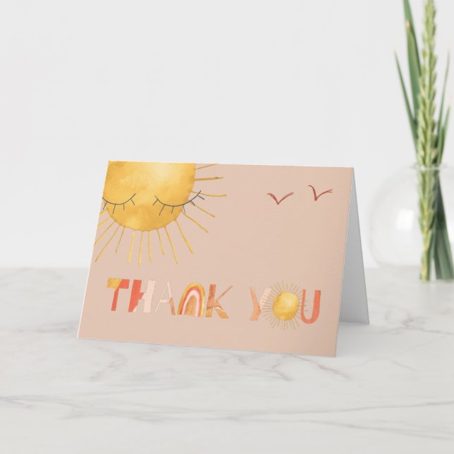 Ray of Sunshine | Carte de remerciements d'été Boh (Devant)