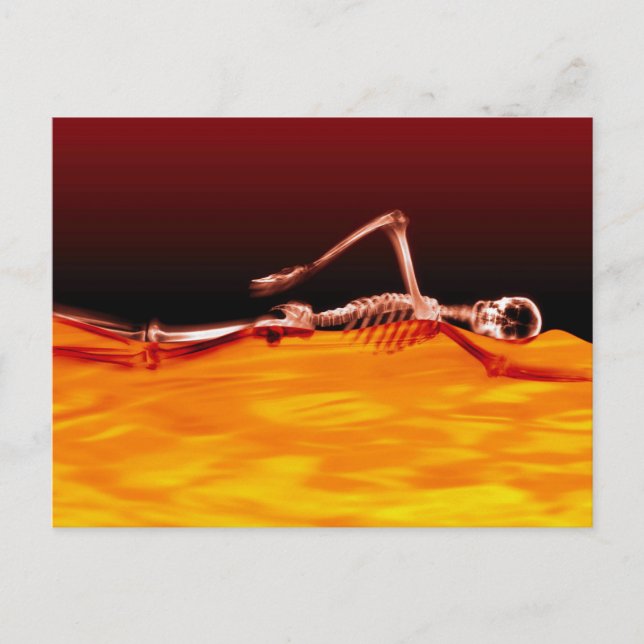 Ray Skeleton Schwimmen im Feuersee Postkarte (Vorderseite)