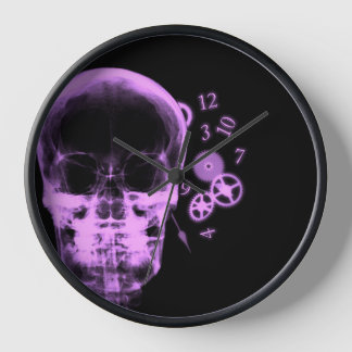 Ray-Skull- und Uhrenteile - rosa Uhr