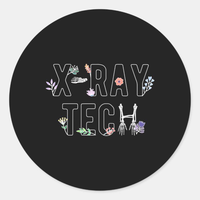 Ray Tech Blume Röntgentechnologe Xray Tech Runder Aufkleber (Vorderseite)