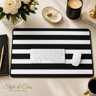 Rayé Horizontal Noir et Blanc Classique et Élégant