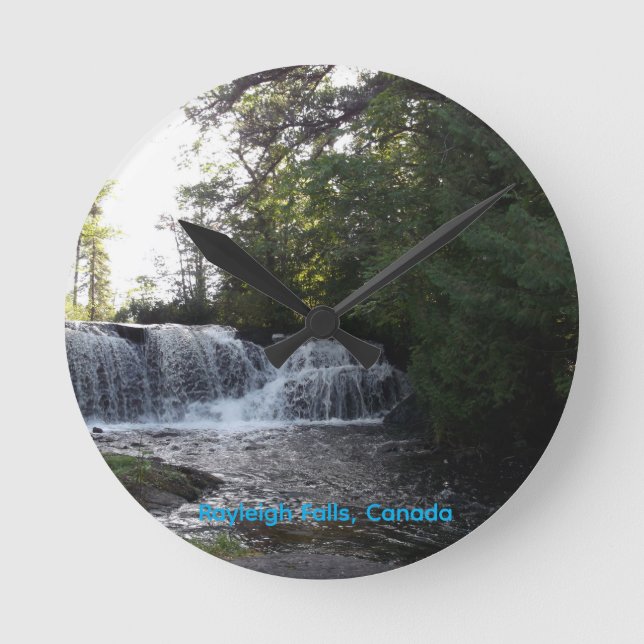 Rayleigh Falls Runde Wanduhr (Vorderseite)