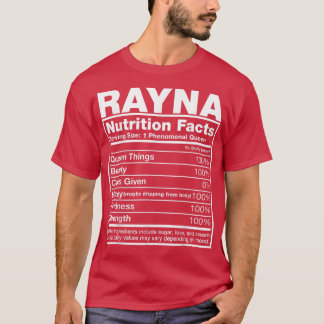 Rayna Nutrition FactsRayna Name Birthday T-Shirt