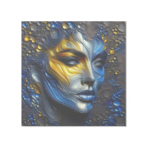 Rayonnement Mystique - Un Visage Féminin Embossé