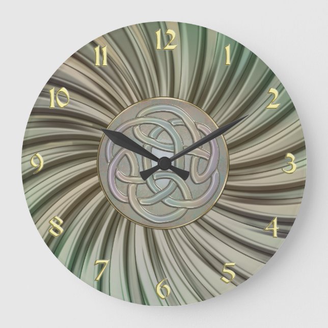 Rayons métalliques Céltic noeud Métal horloge (Recto)