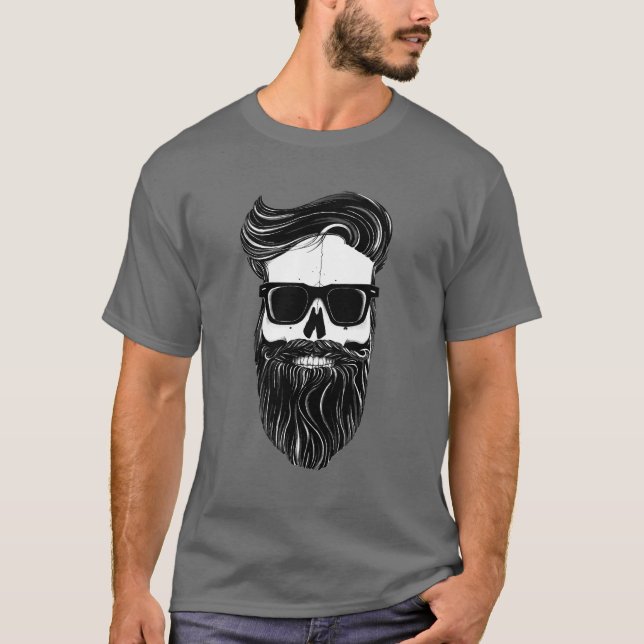 Ray's black bearded skull T-Shirt (Vorderseite)
