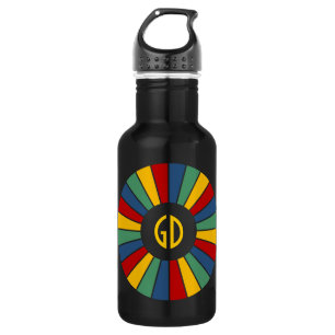 RAYS BUTTON I + Ihr Foto, Text, Monogramm Trinkflasche