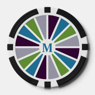 Rays Motif personnalisé jetons de poker monogramme