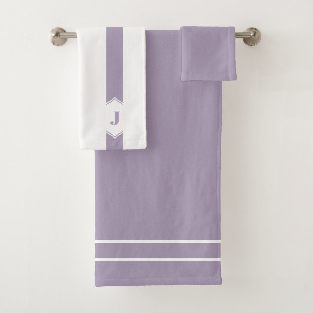 Rayure lilas et blanche de monogramme (En situation)