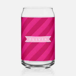 Rayure Rose Moderne Mignonne Personnalisée Amusant