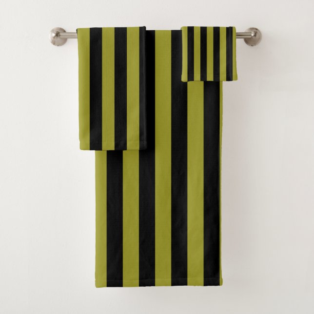 Rayure verticale noire et vert olive (En situation)