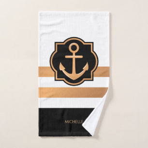 Rayures blanches et d'or noires