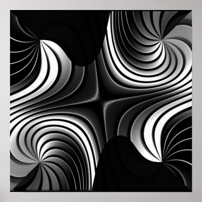 rayures d'aluminium affiche abstraite (Devant)