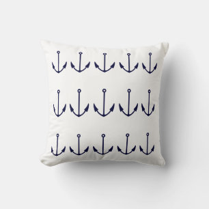Rayures d'ancre BLANC sur COUSSIN BLEU NAVY