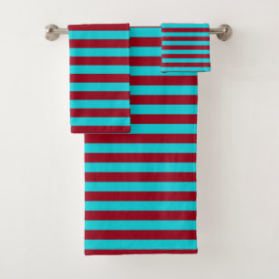 Rayures de Bourgogne et de turquoise