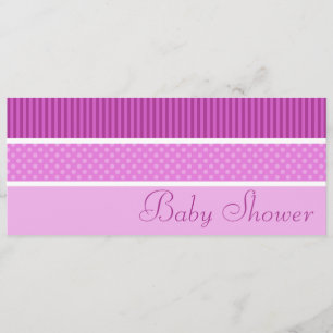 Rayures de hanche et invitations roses de baby