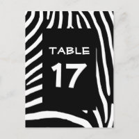 Rayures de Zèbre Noir Numéro de Table