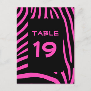 Rayures de zèbre rose numéro de table