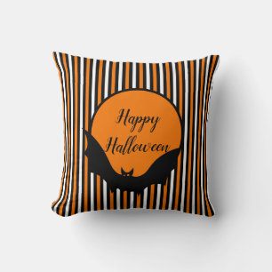 Rayures d'Halloween et Coussin à lancer en forme d