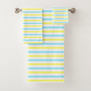 Rayures horizontales turquoise, jaune et blanc