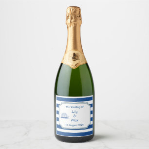 Rayures nautiques - étiquette de vin pétillant