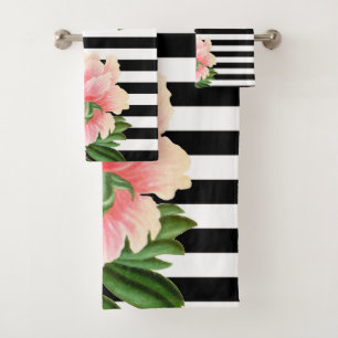 rayures noires de pivoines
