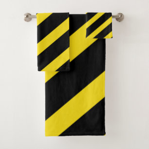 Rayures noires et jaunes barrées