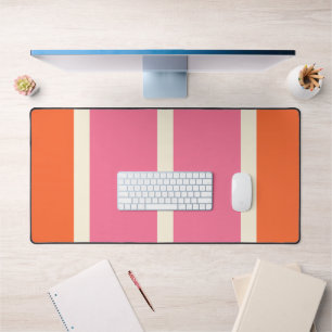 Rayures Simples en Rose, Orange et Crème