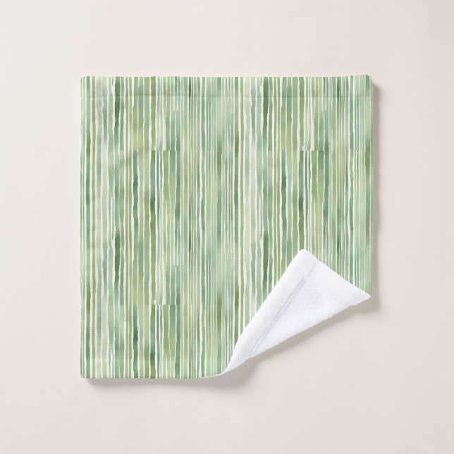 Rayures Vertes  (Gant de toilette)