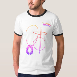 RAZID Abstrakte Linien Kunst Farbige Grafik T-Shir T-Shirt