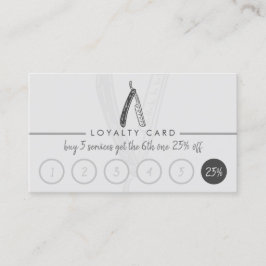 Razor Barber Coiffure Friseur Punches Loyalität Visitenkarte