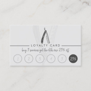 Razor Barber Coiffure Friseur Punches Loyalität Visitenkarte