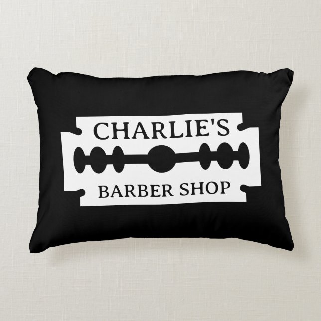 Razor Blade Logo Friseur Dekoration Akzent Kissen (Vorderseite)