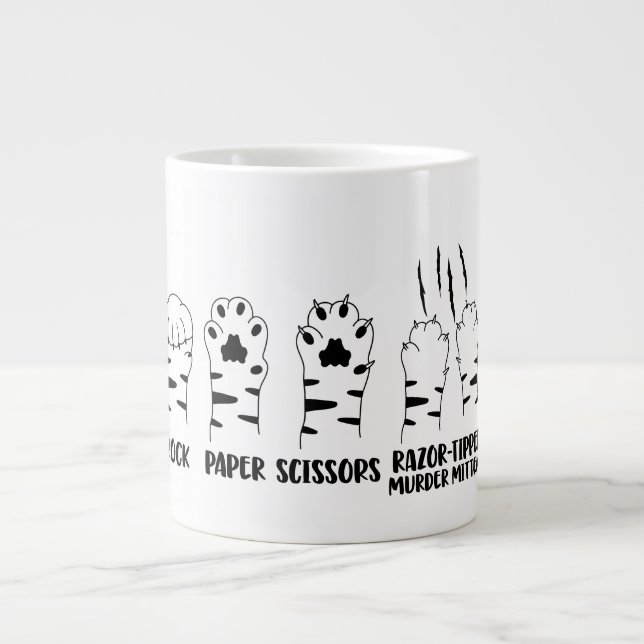 Razor Claws Funny Cat Jumbo-Tasse (Vorderseite)
